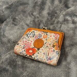 Firenze‎ Moda Floral Suede Leather Coin Purse Wallet Combo